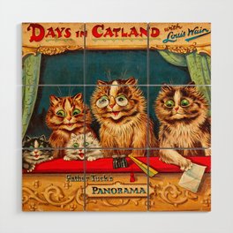  Days in Catland with Louis Wain, Father Tuck's Panorama by Louis Wain Wood Wall Art
