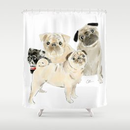 Pug Dogs Pugs Shower Curtain