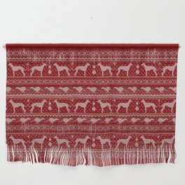 Ugly Christmas sweater | Greyhound / Whippet / Italian greyhound red Wall Hanging