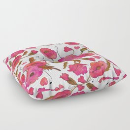Poppy Paradise - Bright Magenta  Floor Pillow
