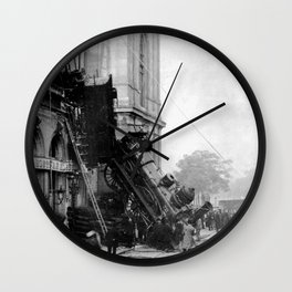 Anonymous- Train Wreck at gare montparnasse 2 Wall Clock