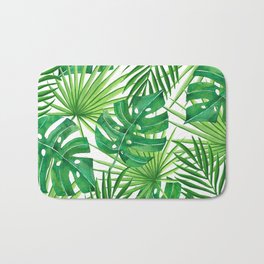 Tropical leaves Bath Mat