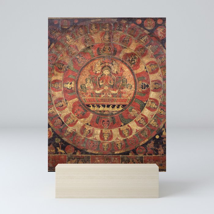 Nepal Buddhist Moon God Chandra Mandala Mini Art Print