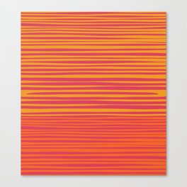 Natural Stripes Modern Minimalist Colour Block Pattern Magenta Orange Mustard Ochre Canvas Print