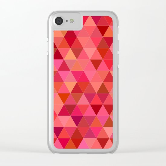 Red triangle tiles Clear iPhone Case