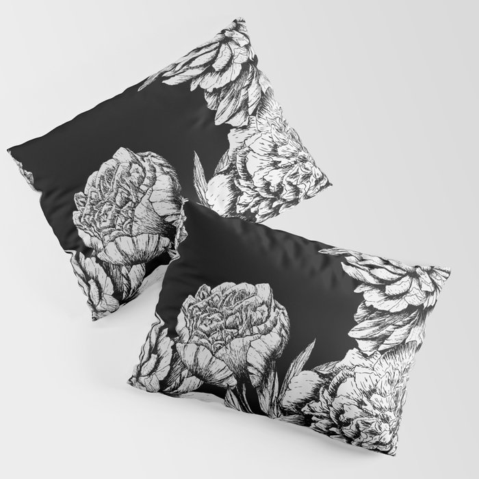 FLOWERS IN BLACK AND WHITE Pillow Sham