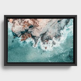 Ocean Print, Ocean Art, Printable Art, Waves Print, Ocean Rocks, Aerial Photography, Coastal Ocean Printable Wall Art Framed Canvas