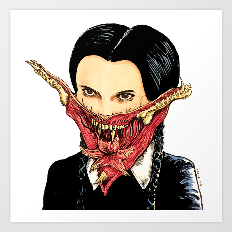 Wednesday Vampire Art Print