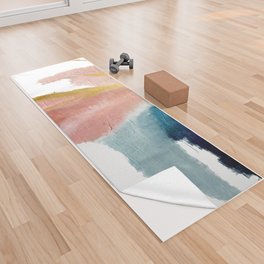 Exhale: a pretty, minimal, acrylic piece in pinks, blues, and gold Yoga Towel
