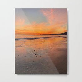 Malibu Beach Sunset Metal Print