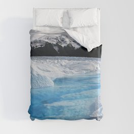 Argentina Photography - Cold Blue Water By The Snowy Mountains Duvet Cover