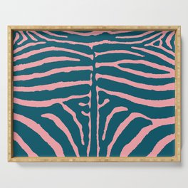 Zebra Wild Animal Print 263 Teal and Pink Serving Tray