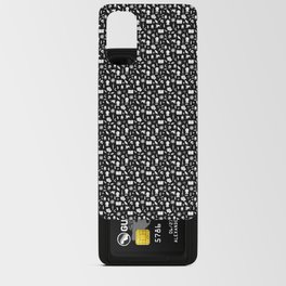 Small Bright White Halloween Motifs Skulls, Spells & Cats on Spooky Black  Android Card Case