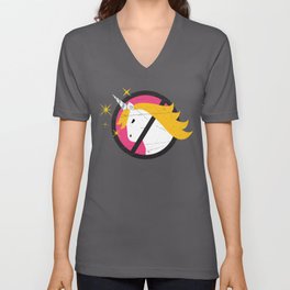 Vintage Rebel Unicorn V Neck T Shirt
