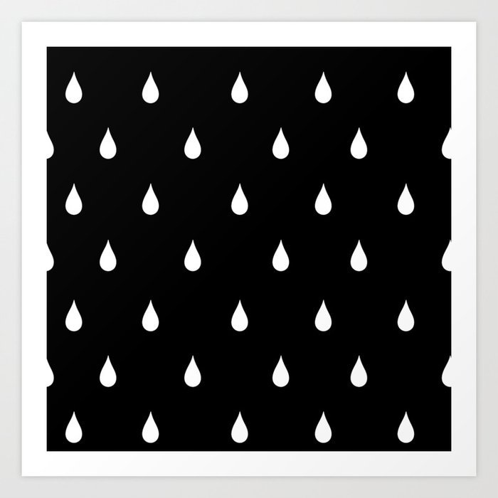 Black And White Rain Drops Art Print By Bigmomentsdesign