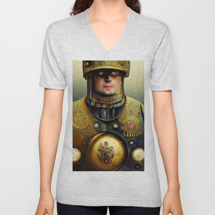 Steampunk Soldier V Neck T Shirt