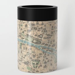 Paris Its Monuments. Practical Visitor's Guide.-Old vintage map Can Cooler