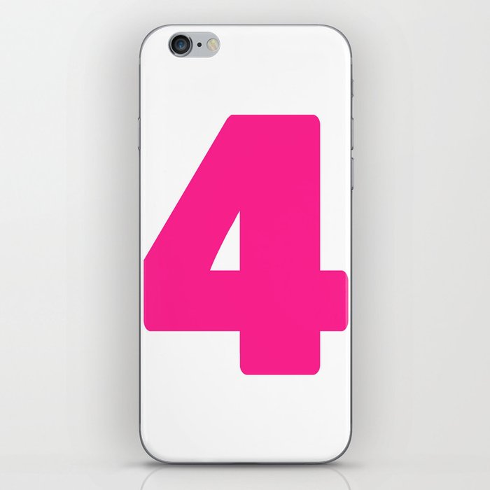 4 (Dark Pink & White Number) iPhone Skin