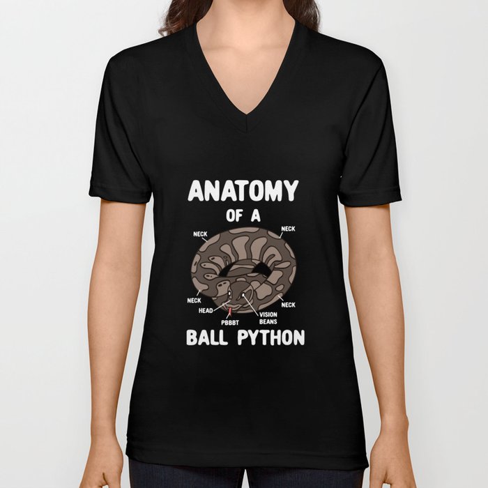 Anatomy Of A Ball Python V Neck T Shirt