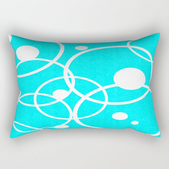 Circles on Blue Rectangular Pillow