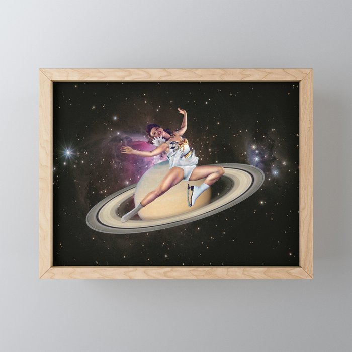 Saturn Queen // Skating in Space Framed Mini Art Print