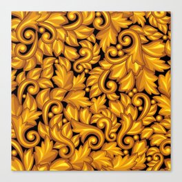 Seamless Pattern with Baroque Ornamental Floral Canvas Print