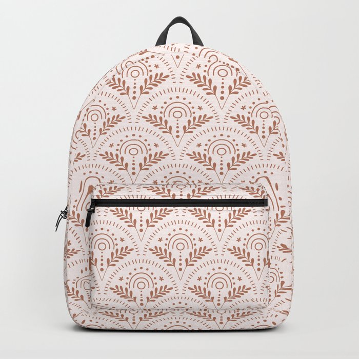 boho vibes scallop pattern brown Backpack