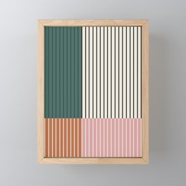 Color Block Line Abstract V Framed Mini Art Print