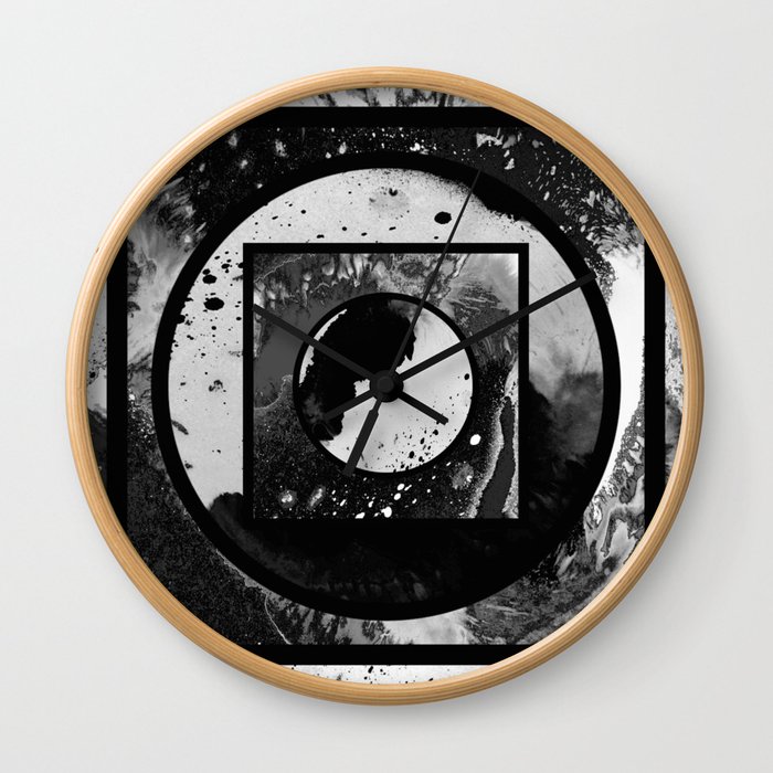 Abstract Geometric Studies In Black And White Wall Clock