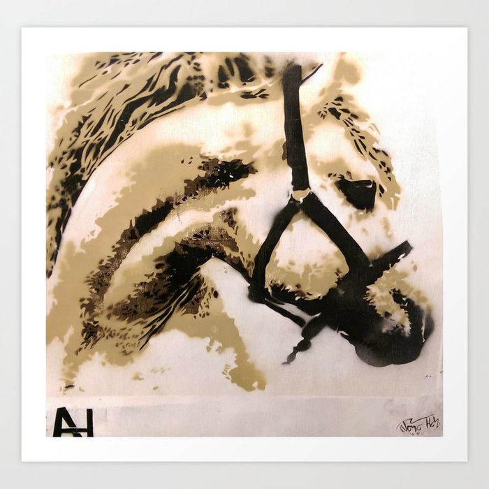 Horse Stencil Art Print