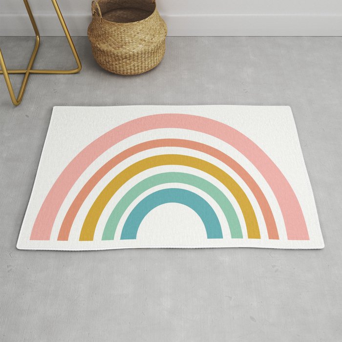 Simple Happy Rainbow Art Rug