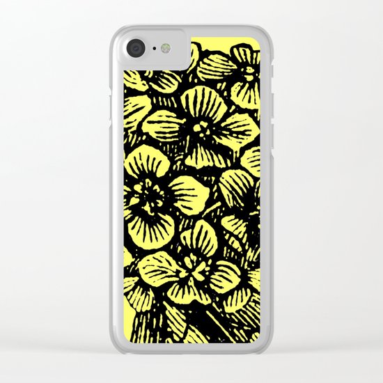 Yellow Hydrangea Clear iPhone Case