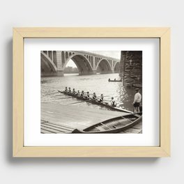 Vintage Black & WhitePhoto Female College Rowing Team Recessed Framed Print