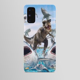 Dinosaur Riding Sharks Android Case