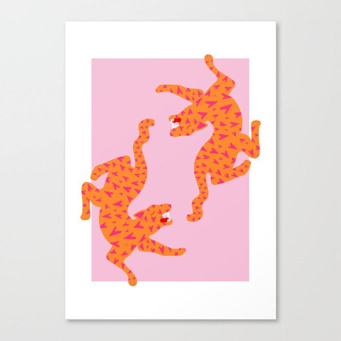 Tiger | Love Heart Print Canvas Print