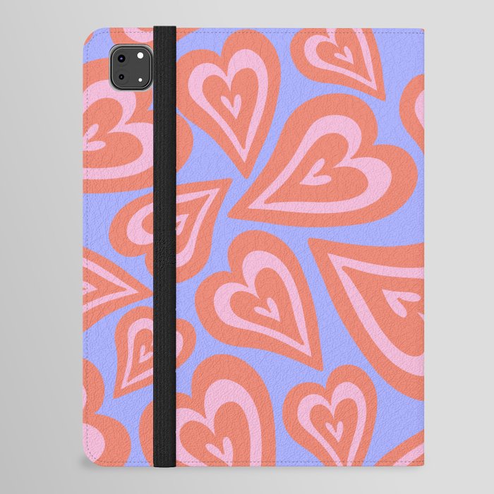 Retro Swirl Love - Orange purple iPad Folio Case