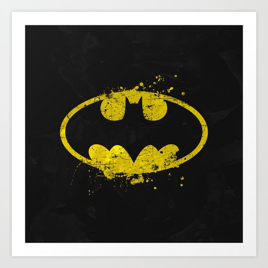 Bat man's Splash Art Print