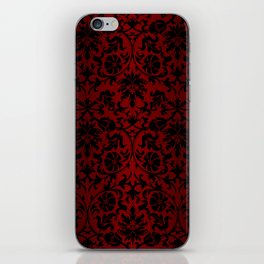 Dark Red and Black Damask iPhone Skin