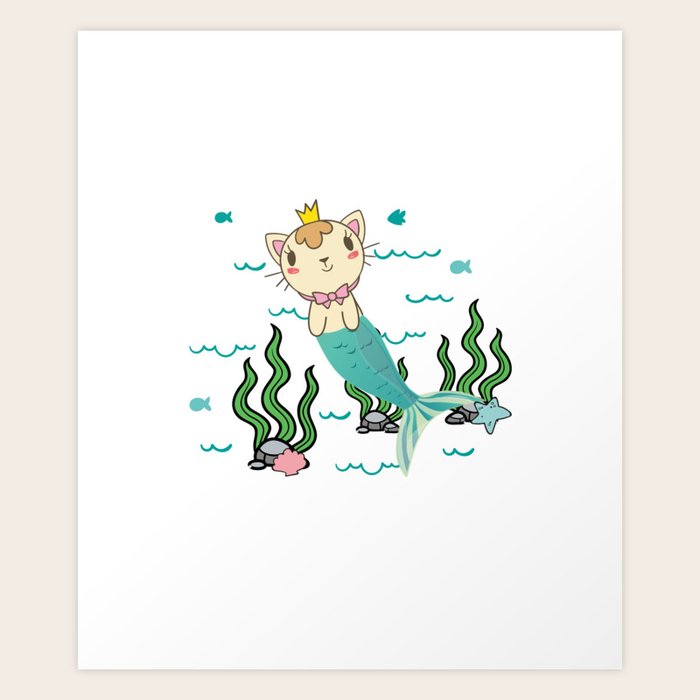 Purmaid Funny Cat Mermaid Sea Creature Legend Fantasy Mythical Fairytale Myth Fiction Gift Art Print By Tomgiant Society6 Wizards, mermaids, travelers, adventurers, and magicians. society6
