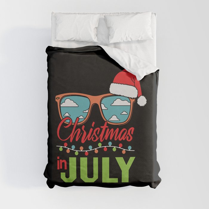 Christmas In July Sunglasses Duvet Cover