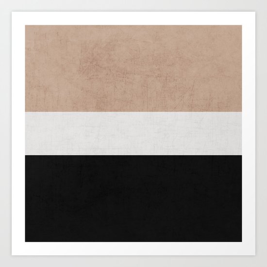 classic - natural, cream and black Art Print