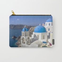 Santorini, Oia Village, Greece Carry-All Pouch | Blue, Ocean, Island, Sky, Travel, Architecture, Summer, Photo, Vacation, Sea 