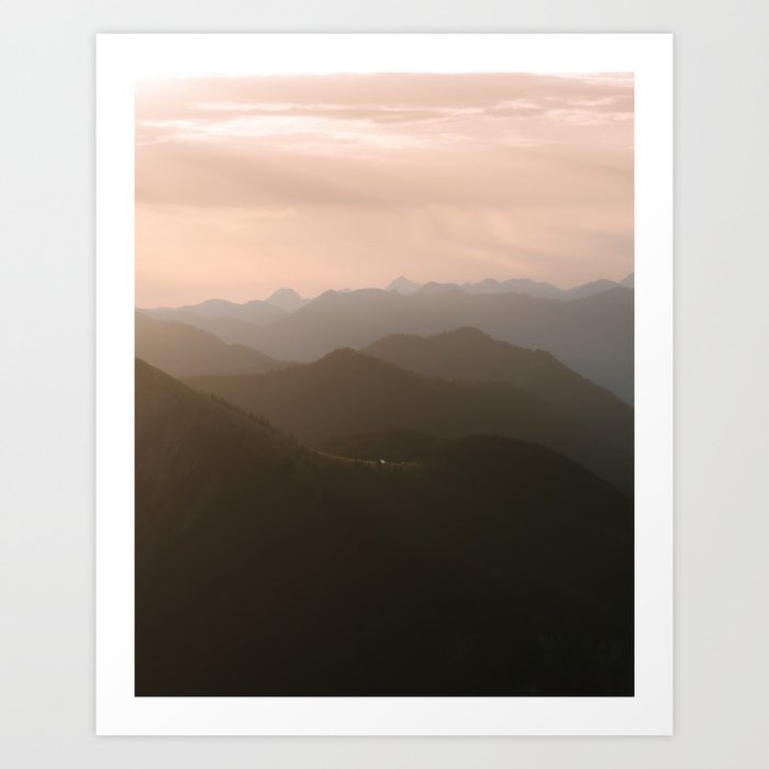 Mountain Layers at Sunrise Art Print