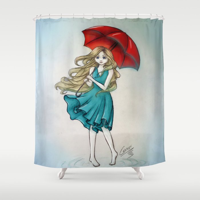 The red umbrella Shower Curtain