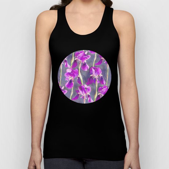 Simple Iris Pattern in Warm Magenta Unisex Tank Top