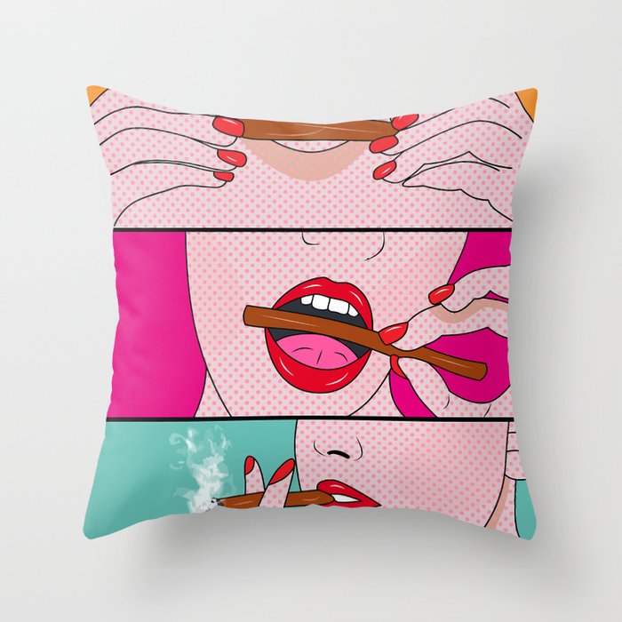 Weed Lady Throw Pillow