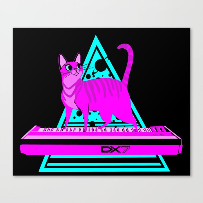 Pink Cat in Space Canvas Print
