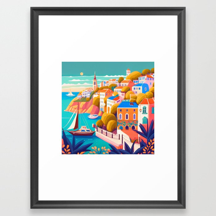 The Shore Of Colors  Framed Art Print