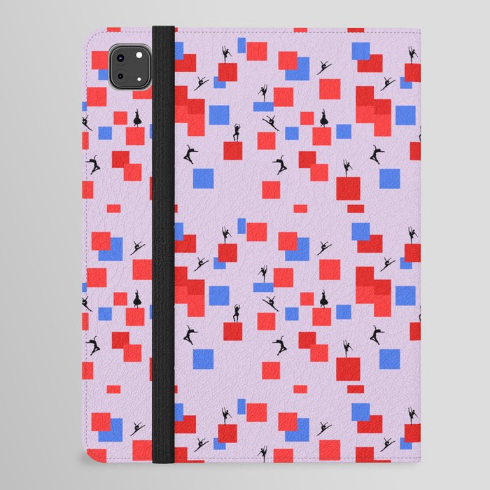 Dancing like Piet Mondrian - Composition in Color A. Composition with Red, and Blue on the light violet background iPad Folio Case