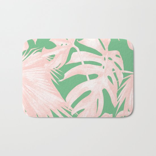 Island Love Seashell Pink + Green Bath Mat